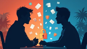 Visual representation of online security vulnerabilities and protections through abstract silhouettes and symbolic objects