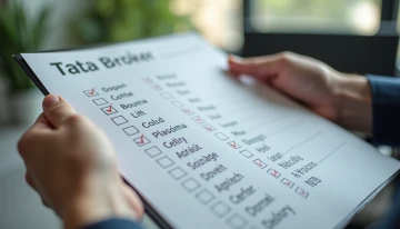 Person checking off data brokers in a home office